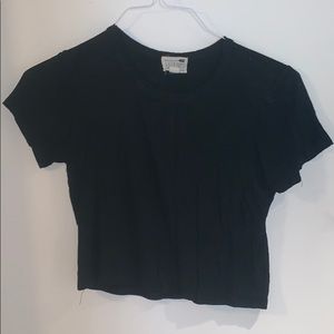 LA Hearts black short sleeve crop top